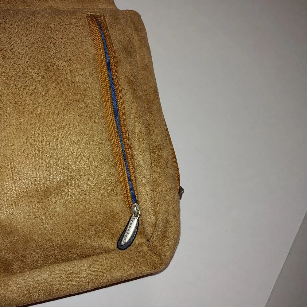 Travelon Crossbody Sling Bag Organizer Anti Theft Faux Suede Brown